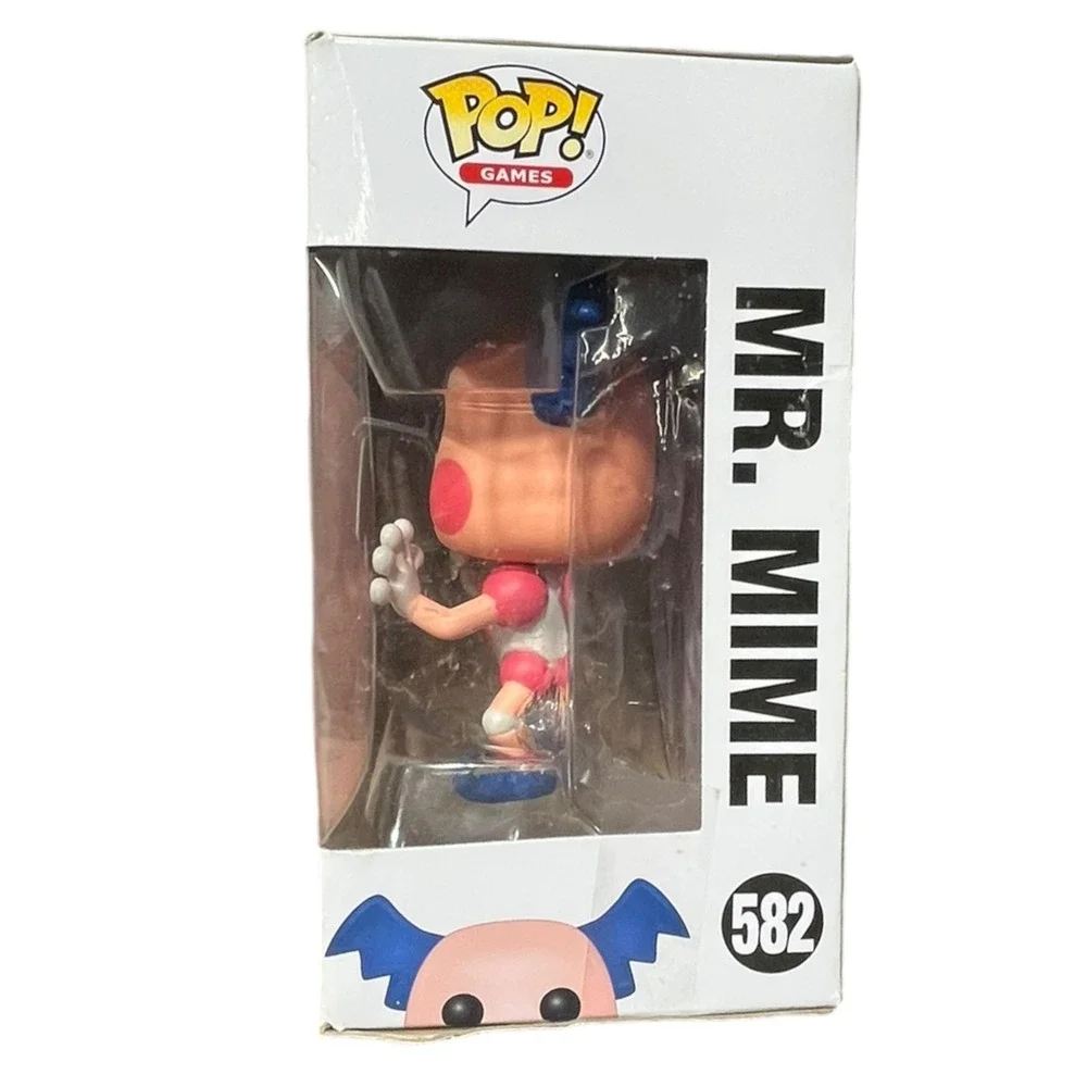 Funko‎ Pop Games Pokemon Mr. Mime 582 Vinyl Figure Pink Blue White Box Wear